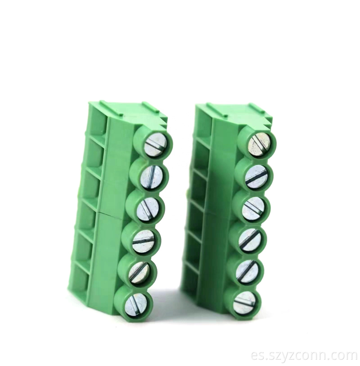 6.35mm Pitch PCB Universal Screw Terminal Blocks Green 6P
